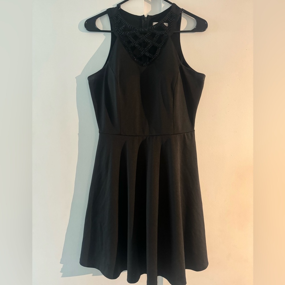 Party Black Dress - beaded detail